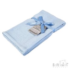 CBP60-B: Blue Deluxe Personalisation Cellular Cotton Blanket